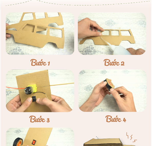 Làm xe đồ chơi bằng giấy