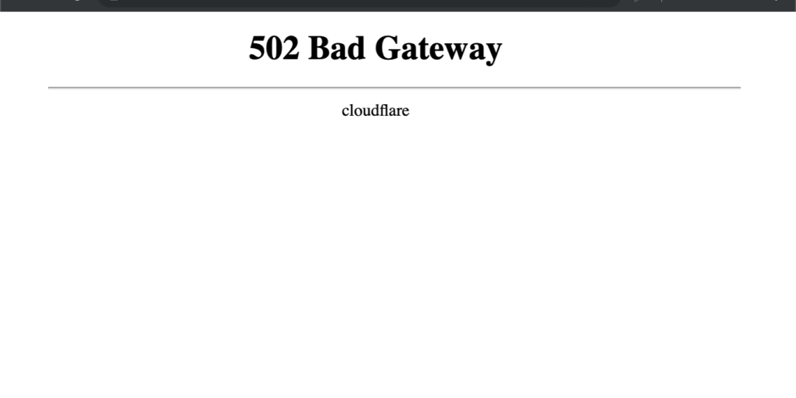 Sửa lỗi 502 bad gateway